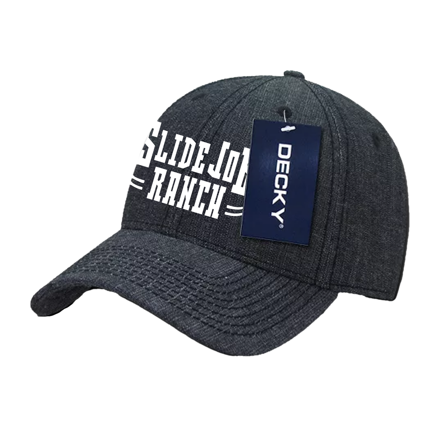 Black Denim Curved Visor Hat