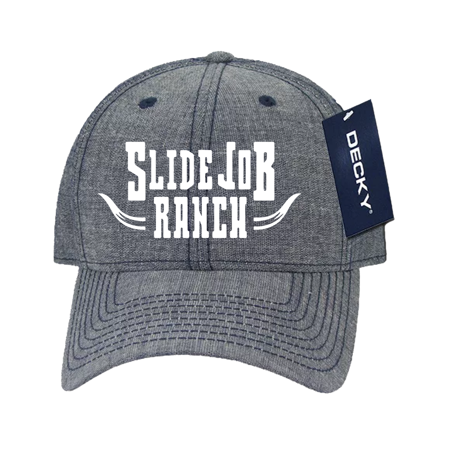 Navy Denim Curved Visor Hat