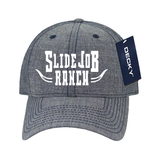 Navy Denim Curved Visor Hat