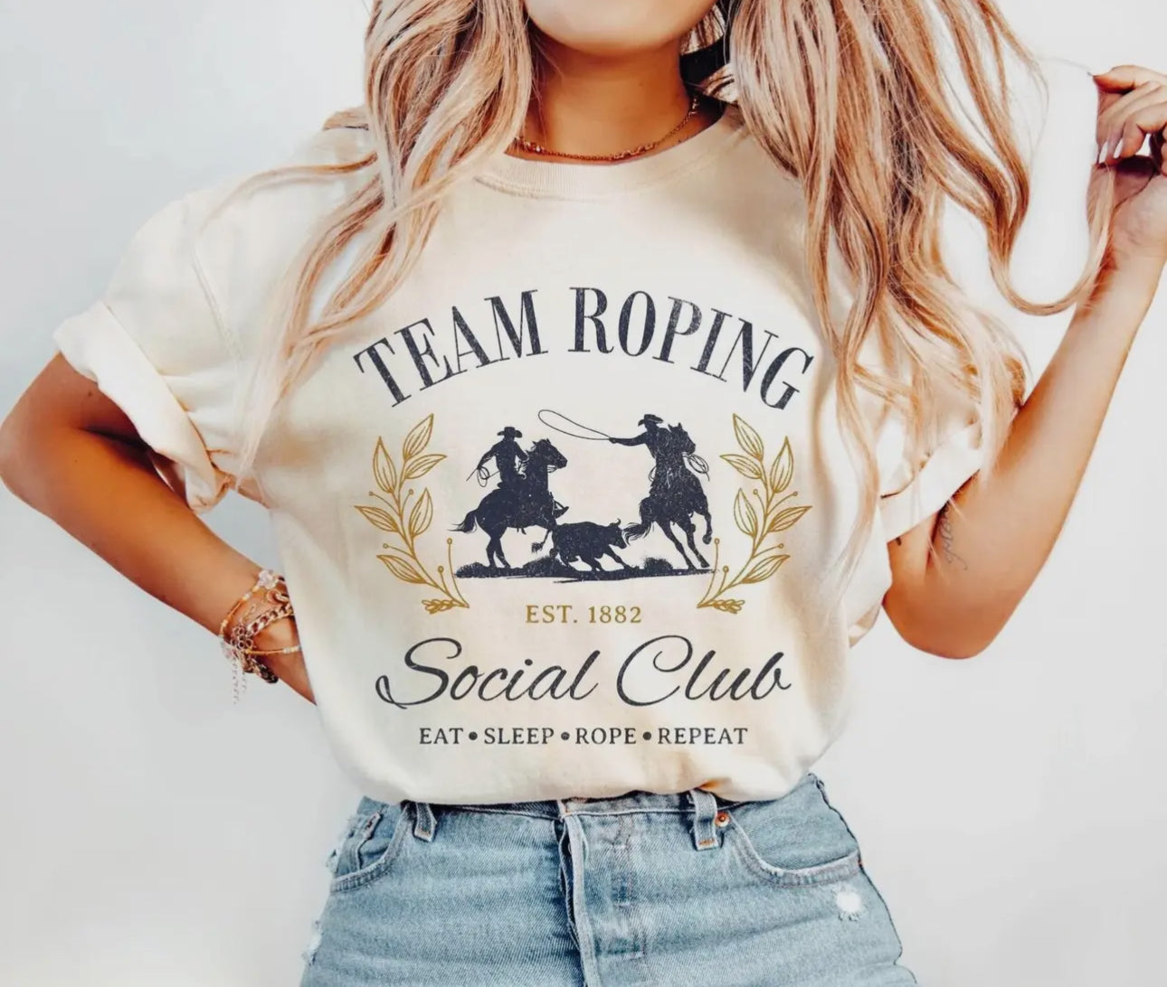 Ladies Team Roping Social Club Tee – Slide Job Ranch