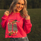 Ladies Checkered Boots Crewneck