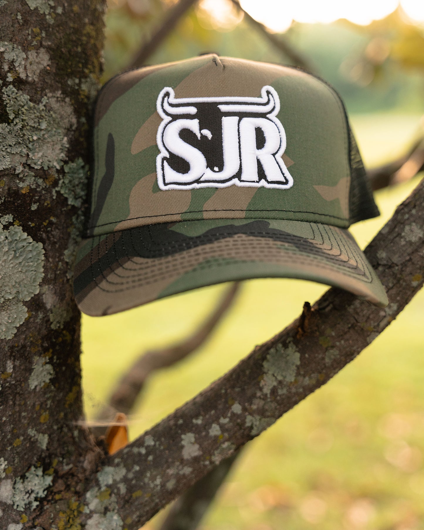 Ranchin' Camo Curved Trucker