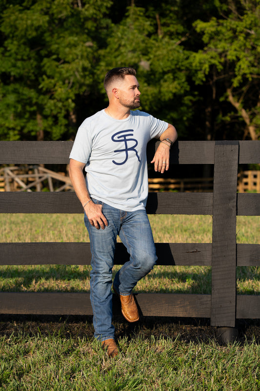 SJR Brand Vintage Tee - Washed Blue