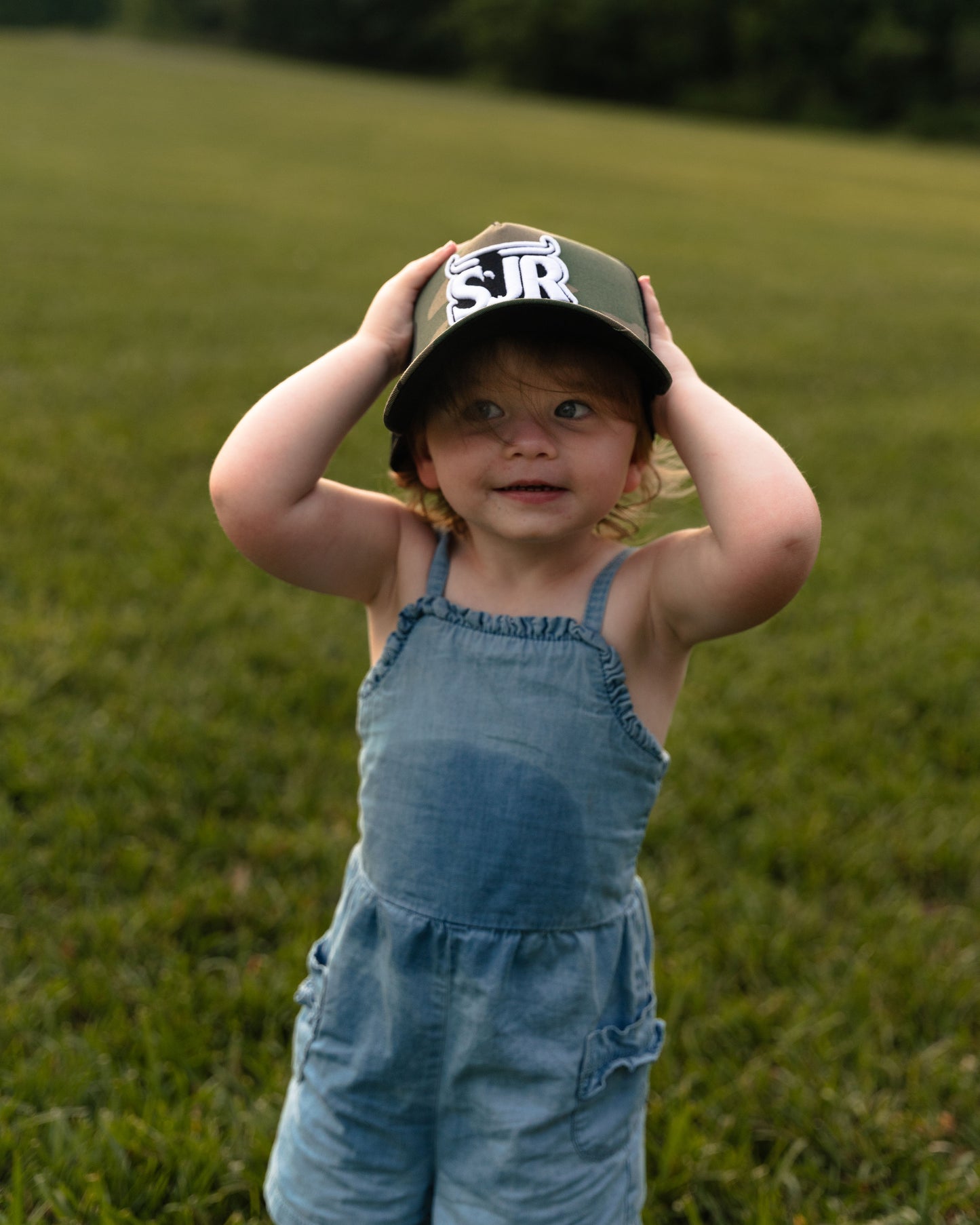 Ranchin' Camo Curved Trucker