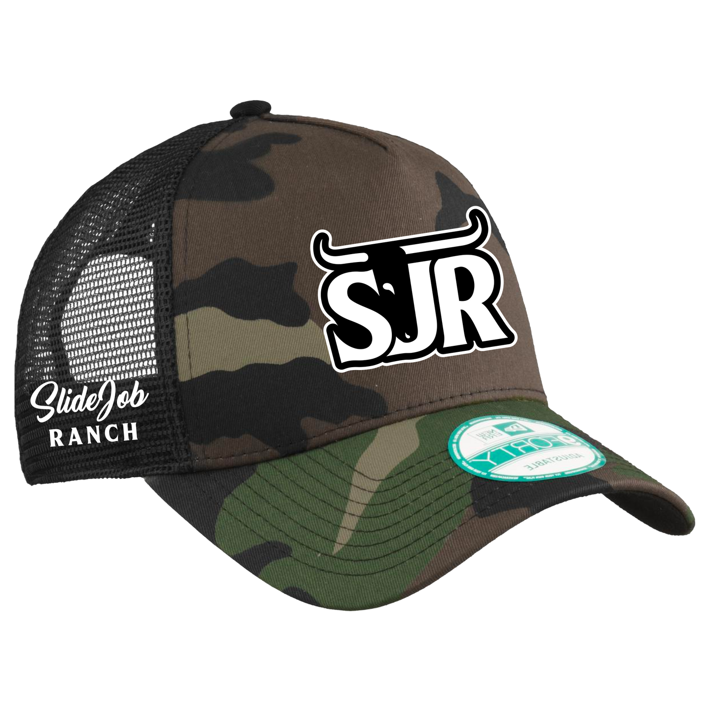 Ranchin' Camo Curved Trucker